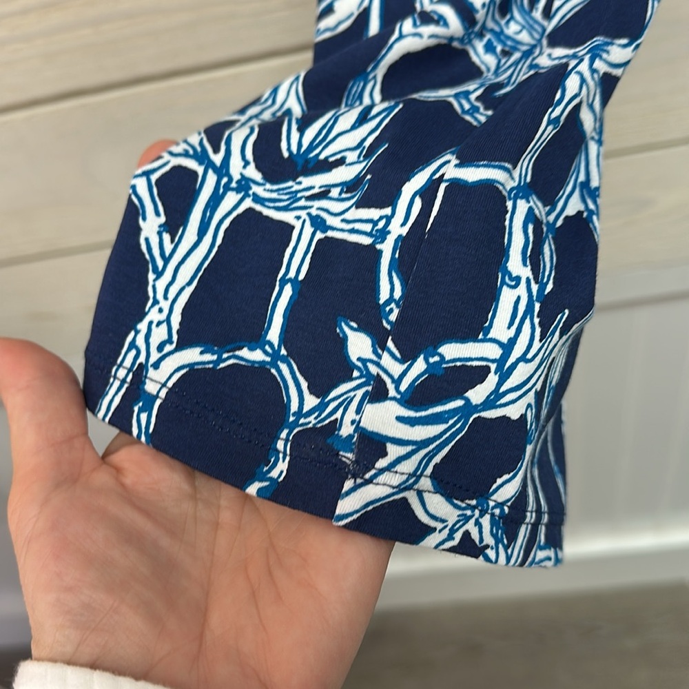 Lilly Pulitzer Loralee Pants in Bamboo High Tide Navy Blue Size Medium - Picture 4 of 7
